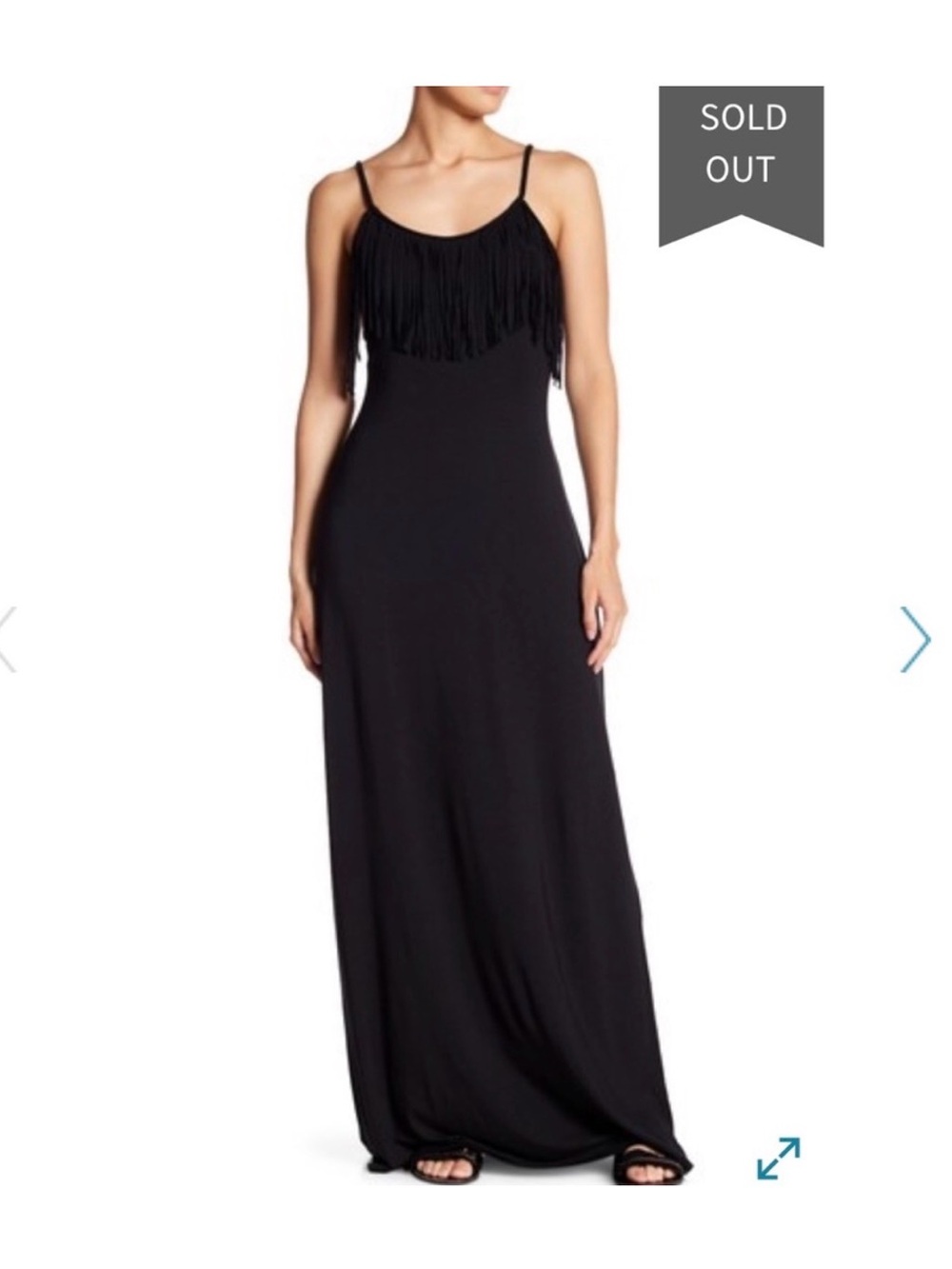 Tart Black Fringe Maxi Dress